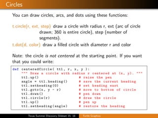 Comprehensive Introduction to Python Turtle Graphics Programming | PDF