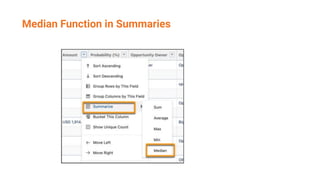 Median Function in Summaries
 