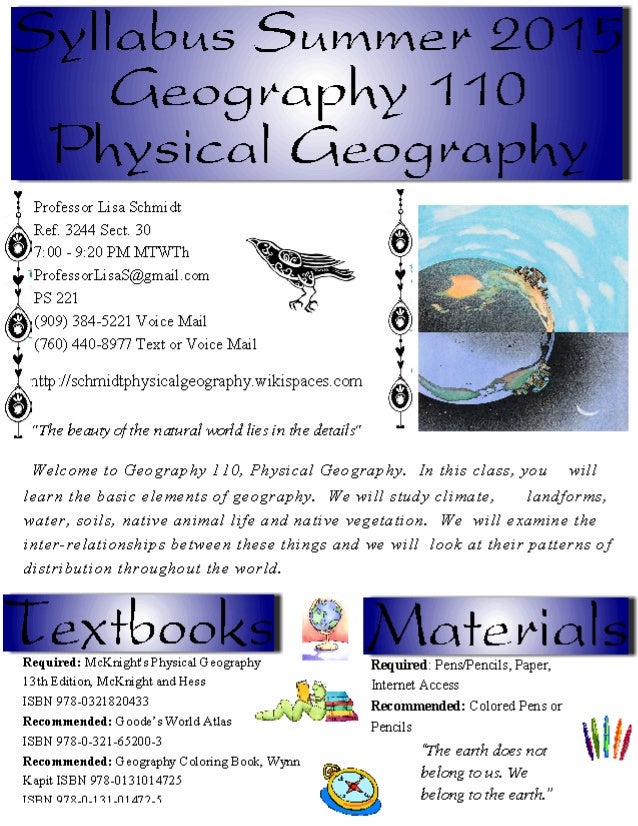 Summer 2nd 2015 syllabus geog 1