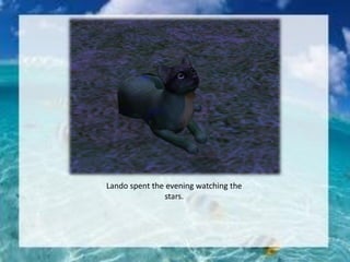 Lando spent the evening watching the
stars.
 