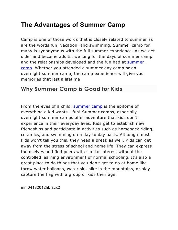 The Advantages of Summer Camp