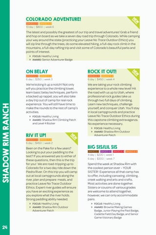 Shadow Rim Ranch Camp Map Girl Scout Summer Camp 2014 | PDF