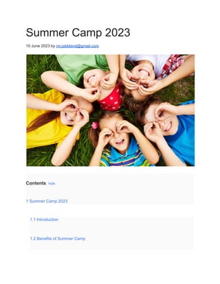Summer Camp 2023
10 June 2023 by rm.jobblend@gmail.com
Contents hide
1 Summer Camp 2023
1.1 Introduction
1.2 Benefits of Summer Camp
 