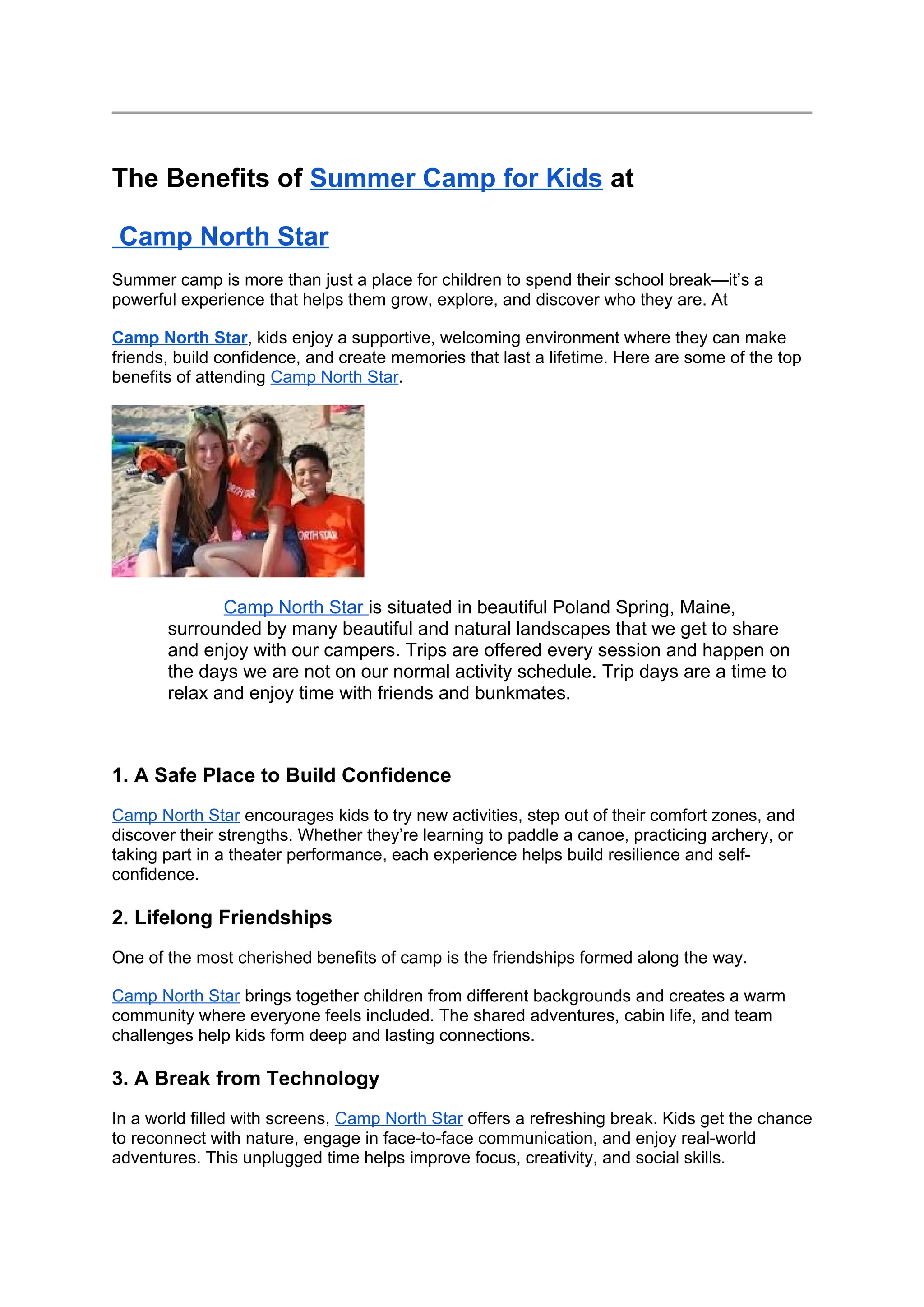Summer Camp for Kids (1).docxThe Benefits of Summer Camp for Kids at ...