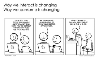 Way we interact is changing
Way we consume is changing
 