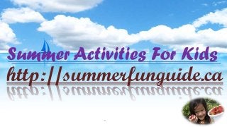 Summer Fun Activities For Kids