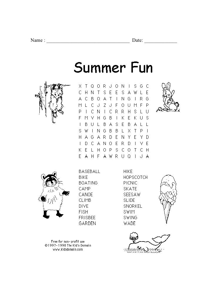 summer fun puzzle
