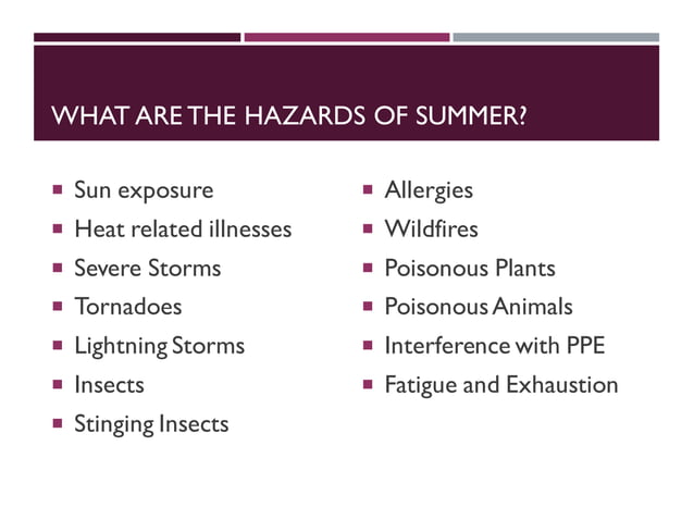 Summer Heat Risks Summer Heat Safety Summer Heat Safety Summer Heat Safety Summer Heat ...