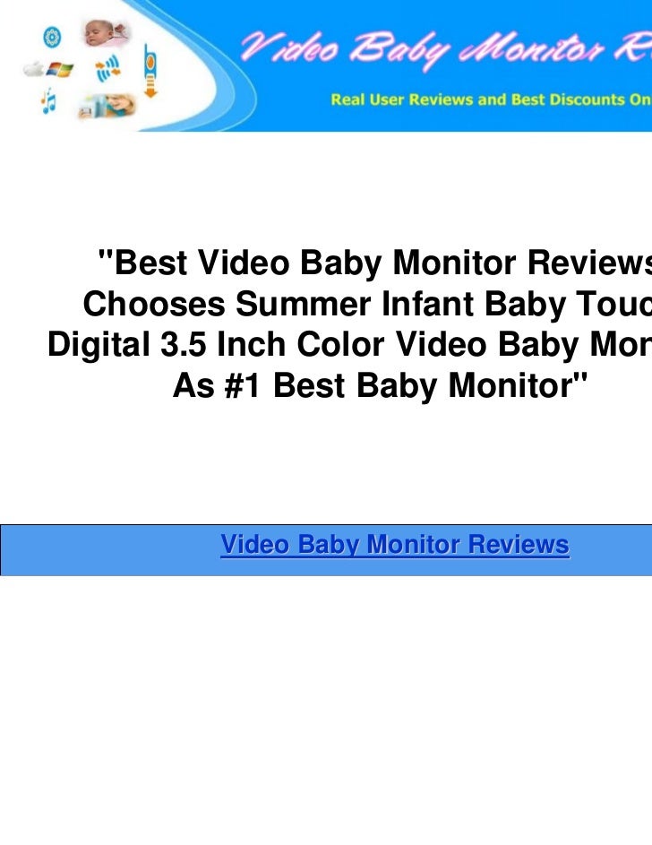 Summer Infant Baby Touch Digital 3 5 Inch Color Video Baby Monitor