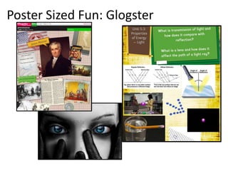 Create an archive of screen casts of  important vocabulary/notes for your course/grade  . CoachingInstructionsHave a class weekly or monthly record where you show samples of student work and talk about successes. 