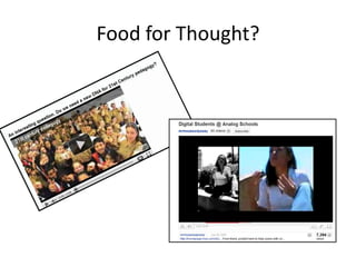 Training staff for the changes that ubiquitous access to our wireless network through student owned devices will bring to teaching and learning in our building. My Goals ... Introduce the shift in thinking and pedagogy which is being encouraged in LCHS’ Humanities Department.Broad and general overview of some Web 2.0 tools we use to help engage the “digital natives” in our classrooms.  Not intended to be an in depth discussion of any particular tool but more of an opportunity for the “aha ... I can use that” moment. 