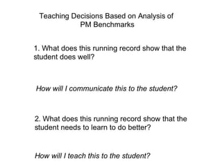 Summer institute 2012 Running Records