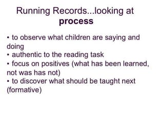 Summer institute 2012 Running Records