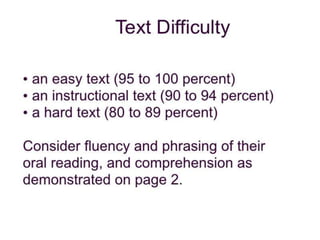 Summer institute 2012 Running Records