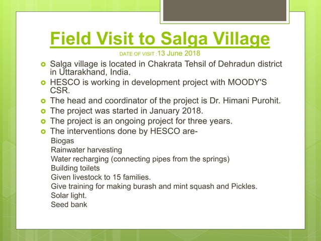 AMU SOCIAL WORK AND HESCO INTERNSHIP PPT
