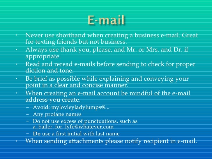 Summer internship etiquette presentation