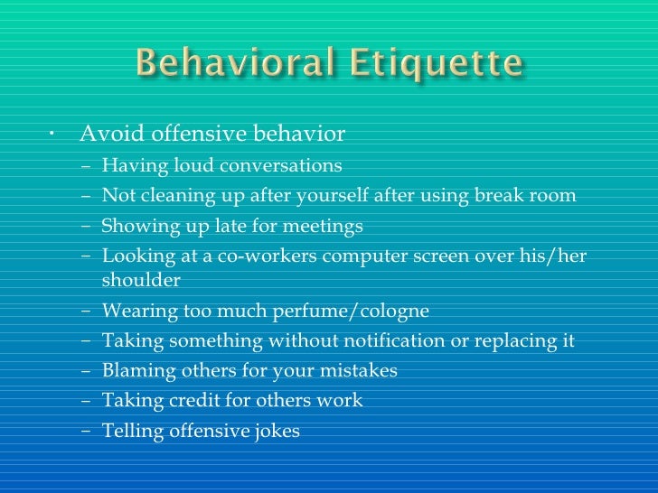 Summer internship etiquette presentation Summer internship etiquette presentation