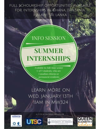 Promo for Summer Internship Info Session