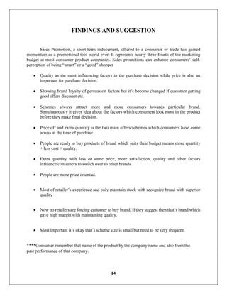 Report on mapro & fmcg sector and sales promotion | PDF