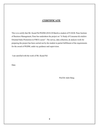 Report on mapro & fmcg sector and sales promotion | PDF