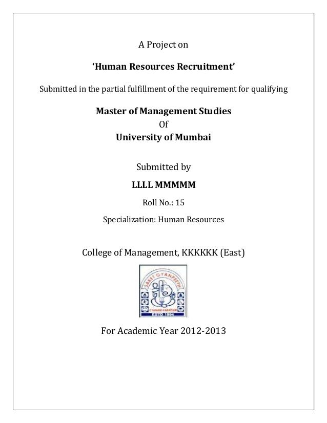 Master thesis in human resource management jobs