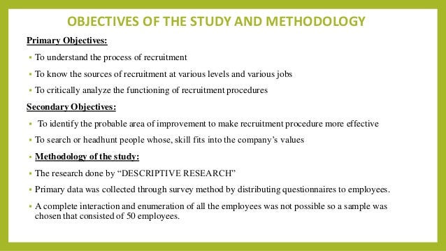 objective of summer internship