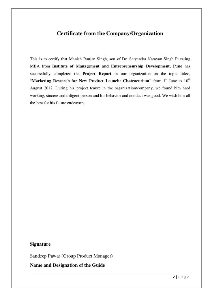 summer internship project report summer internship format