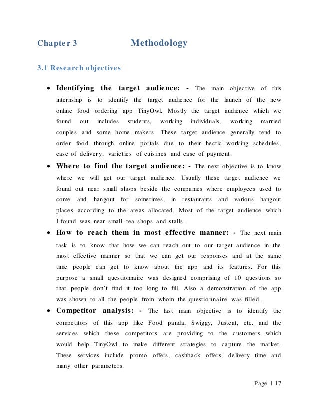 objective of summer internship