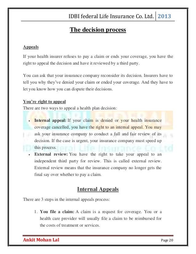 insurance appeals letters