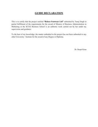 Summer internship report relaxo | PDF