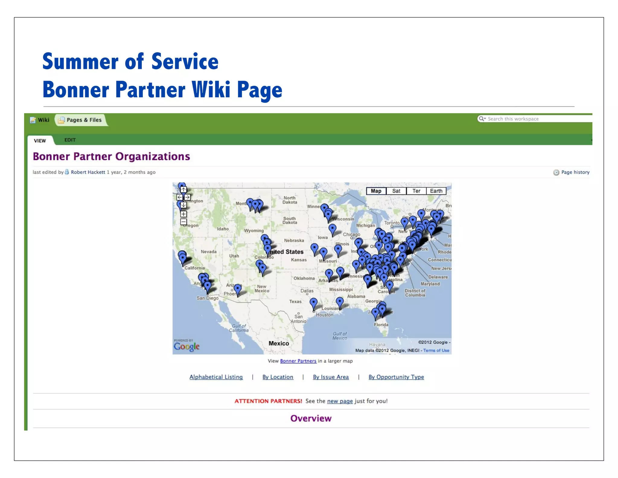 Summer of Service
Bonner Partner Wiki Page
 