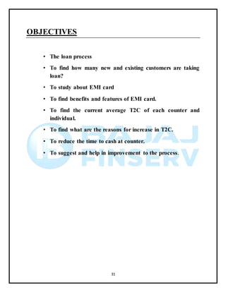 Summer intership project bajaj finserv | DOCX