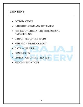 Summer intership project bajaj finserv | DOCX