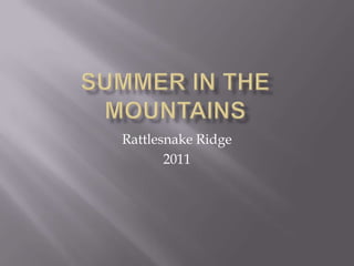 Summer In The Mountains Rattlesnake Ridge 2011 