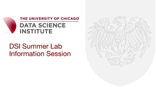 DSI Summer Lab
Information Session
 