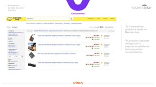 *O Trendwoo tem
produtos à venda no
Mercado livre.
*As pessoas costumam
interagir com a
empresa na plataforma
com perguntas e
recomendações.
Concorrentes
Planejamento
Geração de Leads /
Branding
 