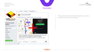 *O Facebook do Portal da Santa Ifigênia só replica
conteúdo de sites de tecnologia.
Concorrentes
Planejamento
Geração de Leads /
Branding
 