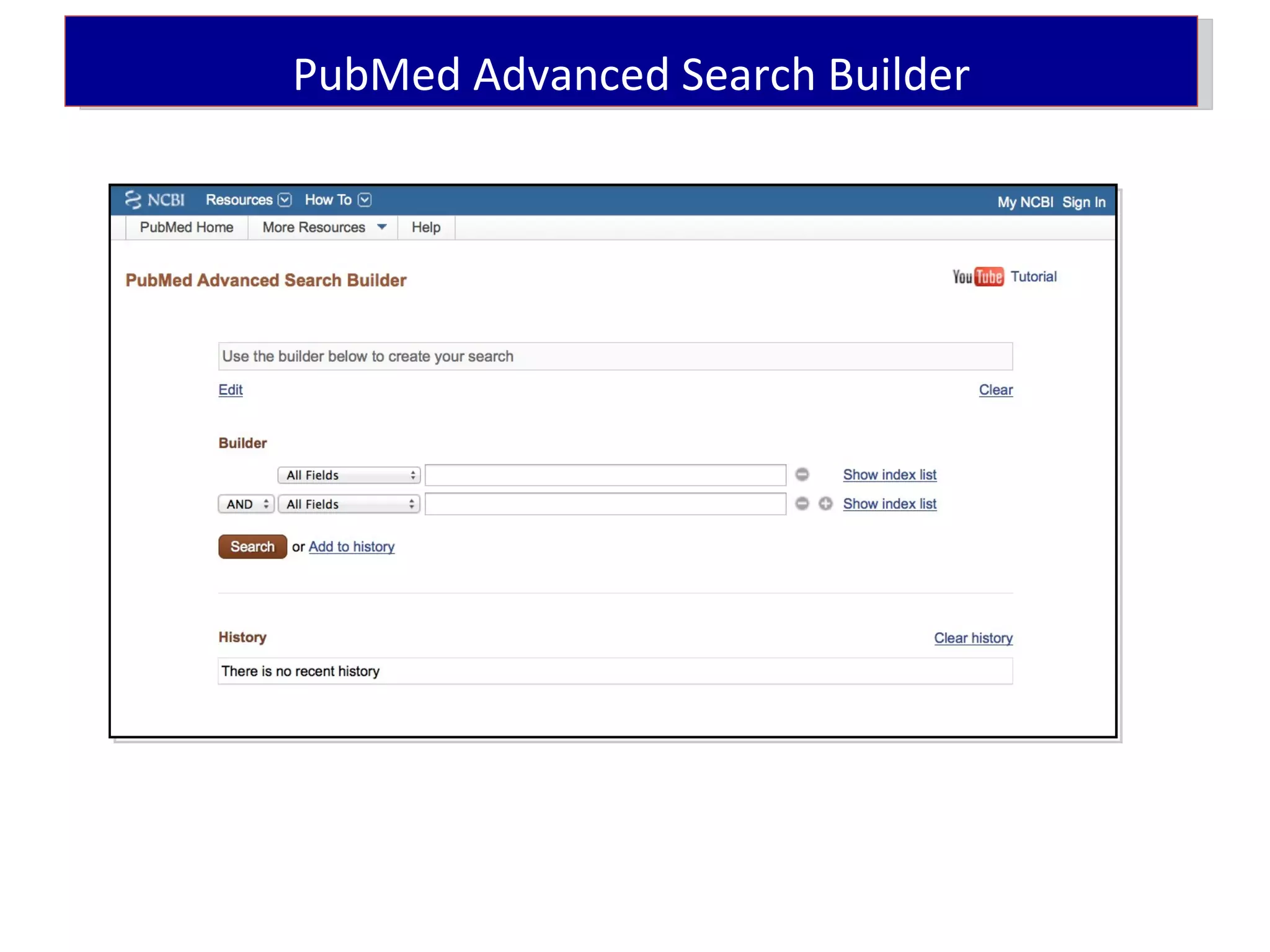 PubMed Advanced Search Builder
 