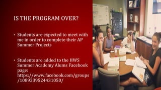 Summer of service presentation - HWS Summer Academy 2016