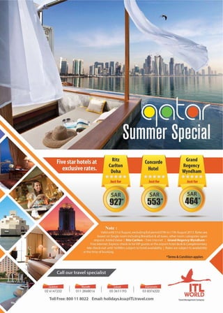 Summer rates 5 star hotels