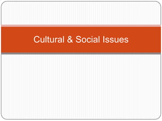 Cultural & Social Issues
 