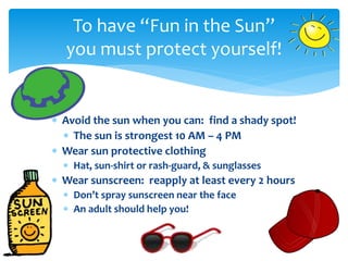 Sun Avoidance Summer Safety 2016 | PPTX