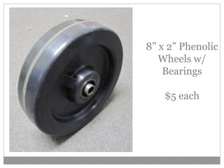 8” x 2” Phenolic
Wheels w/
Bearings
$5 each
 