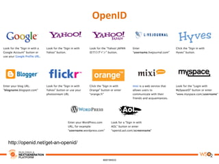 OpenID	
  
http://openid.net/get-an-openid/
 