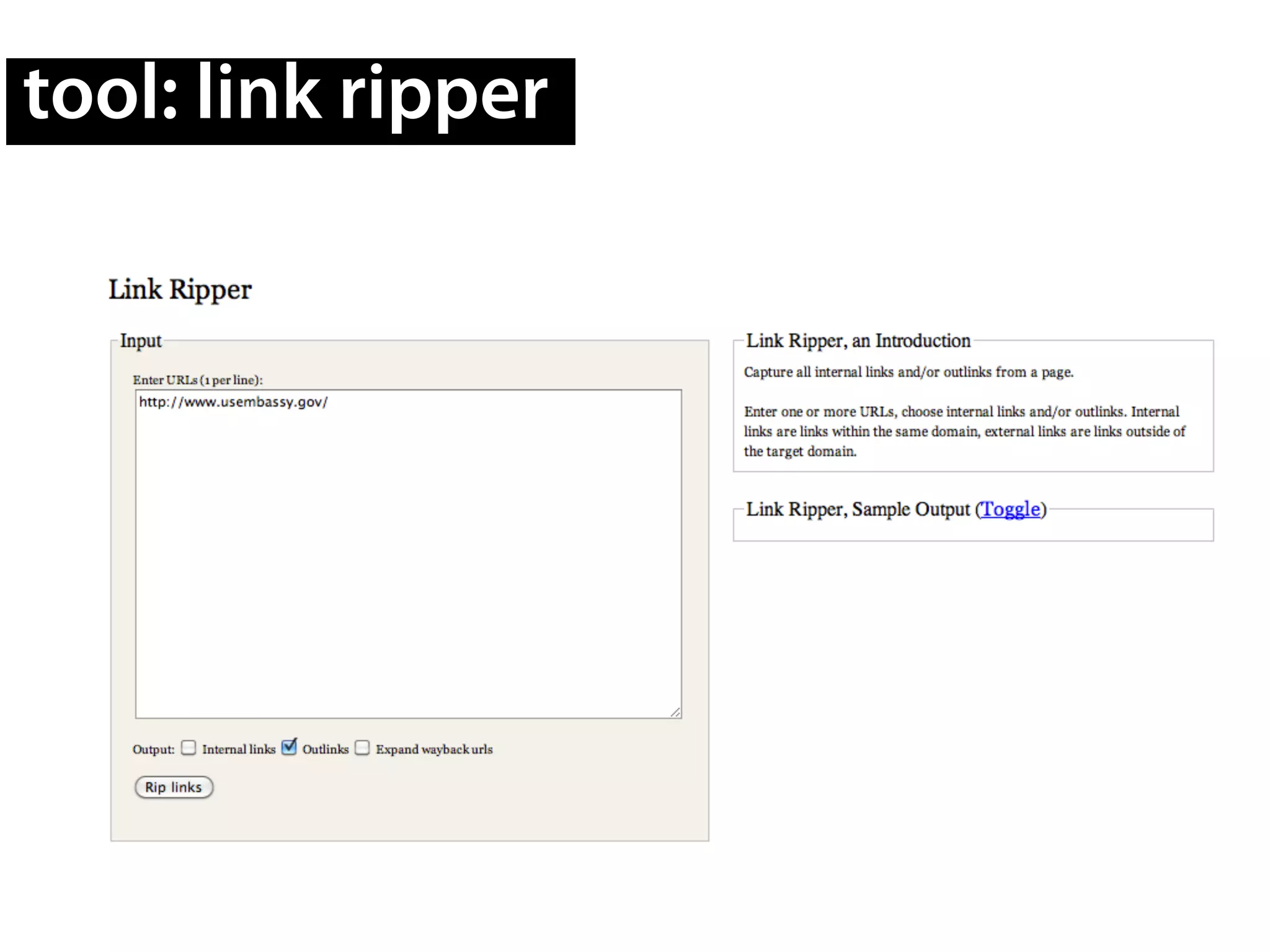 tool: link ripper
 