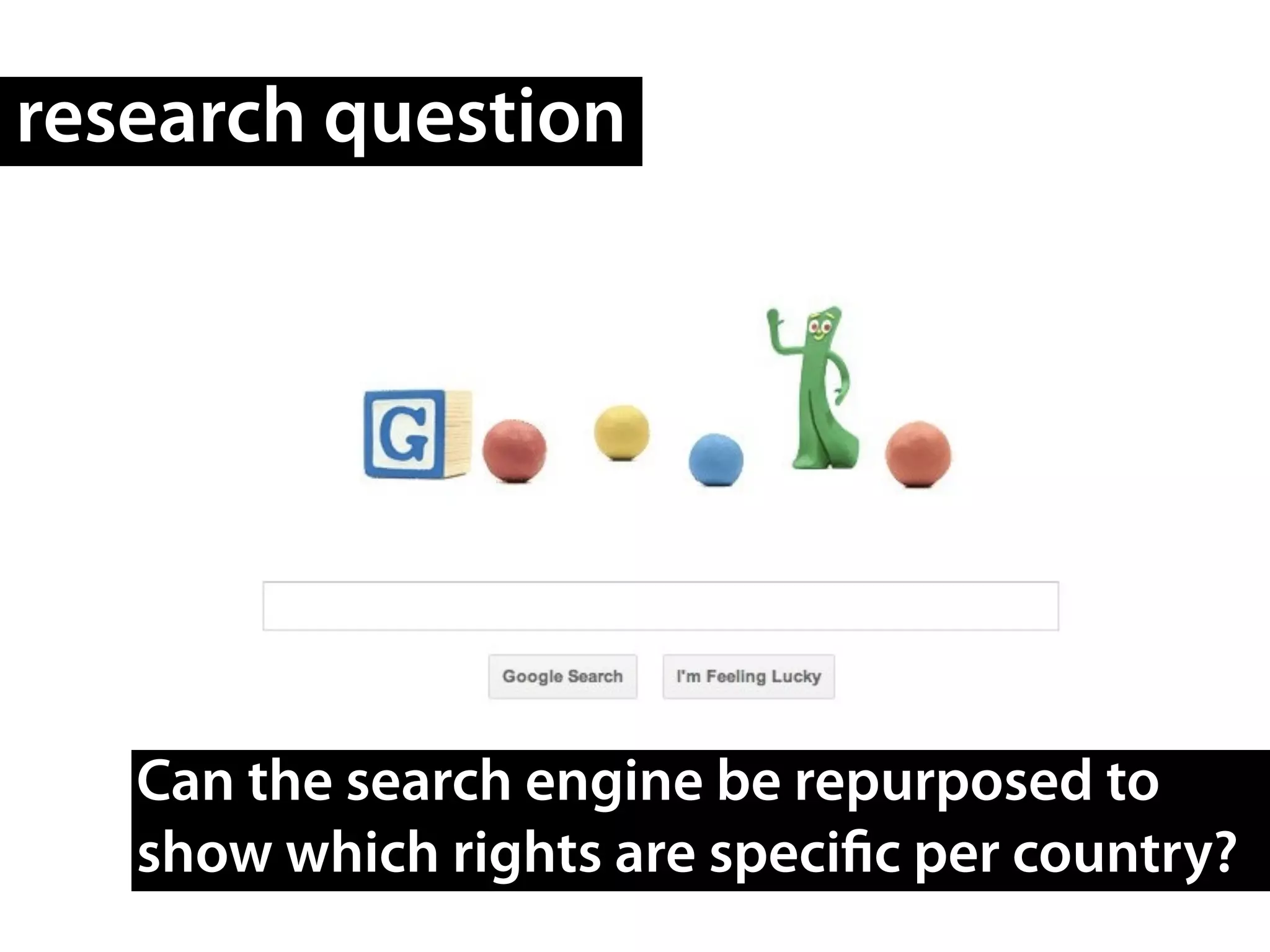 Can the search engine be repurposed to
show which rights are specific per country?
research question
 