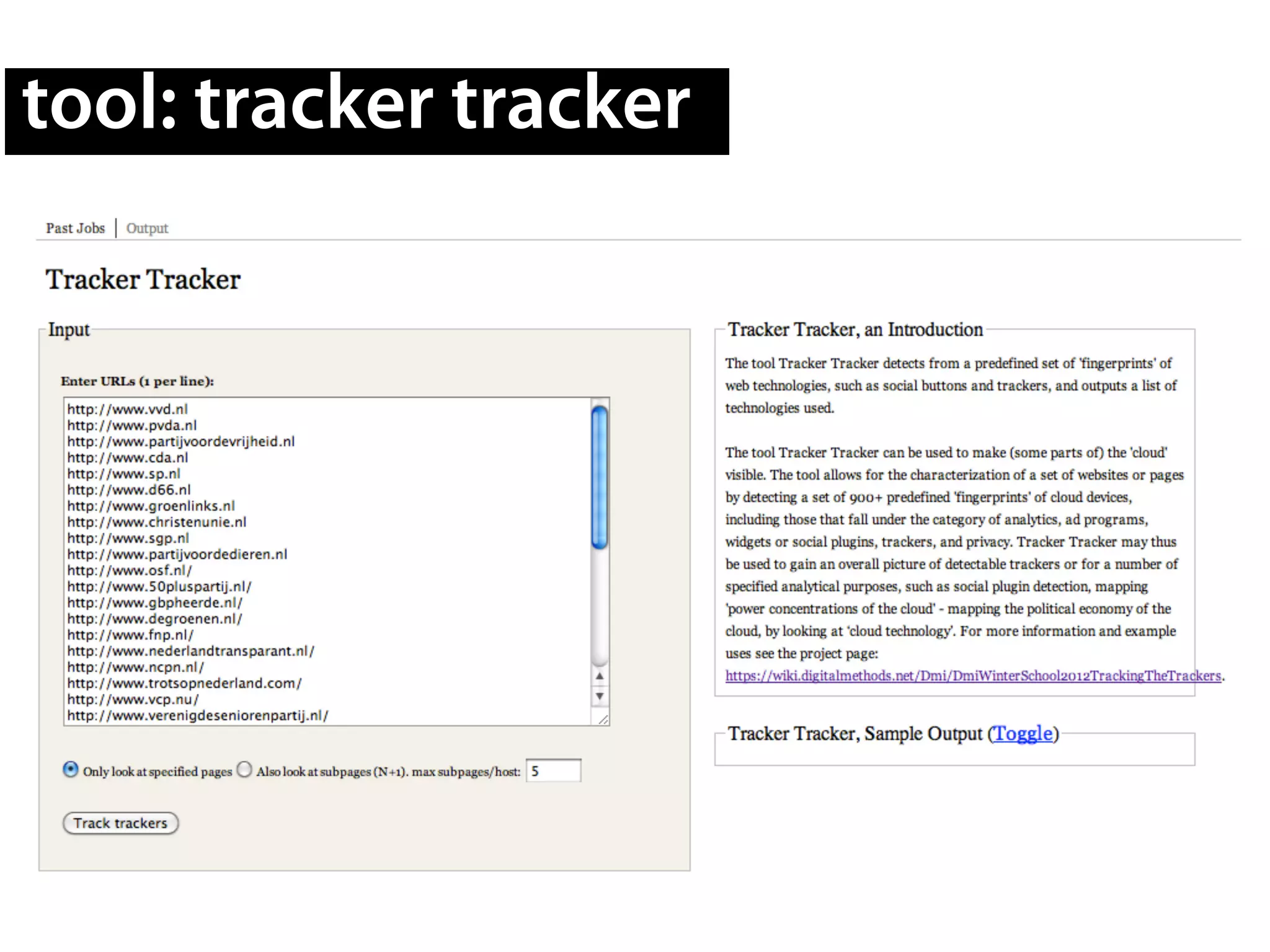 tool: tracker tracker
 