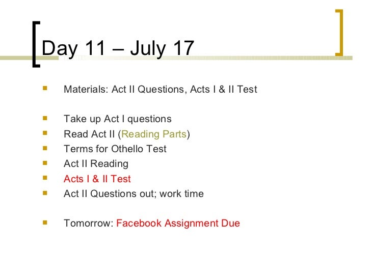 school assignment calendar