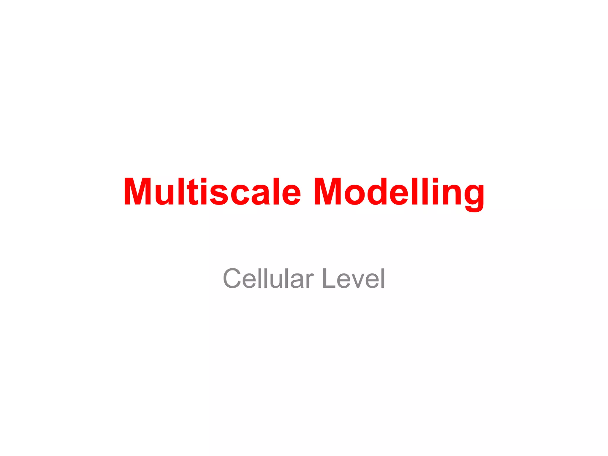 Multiscale Modelling

     Cellular Level
 