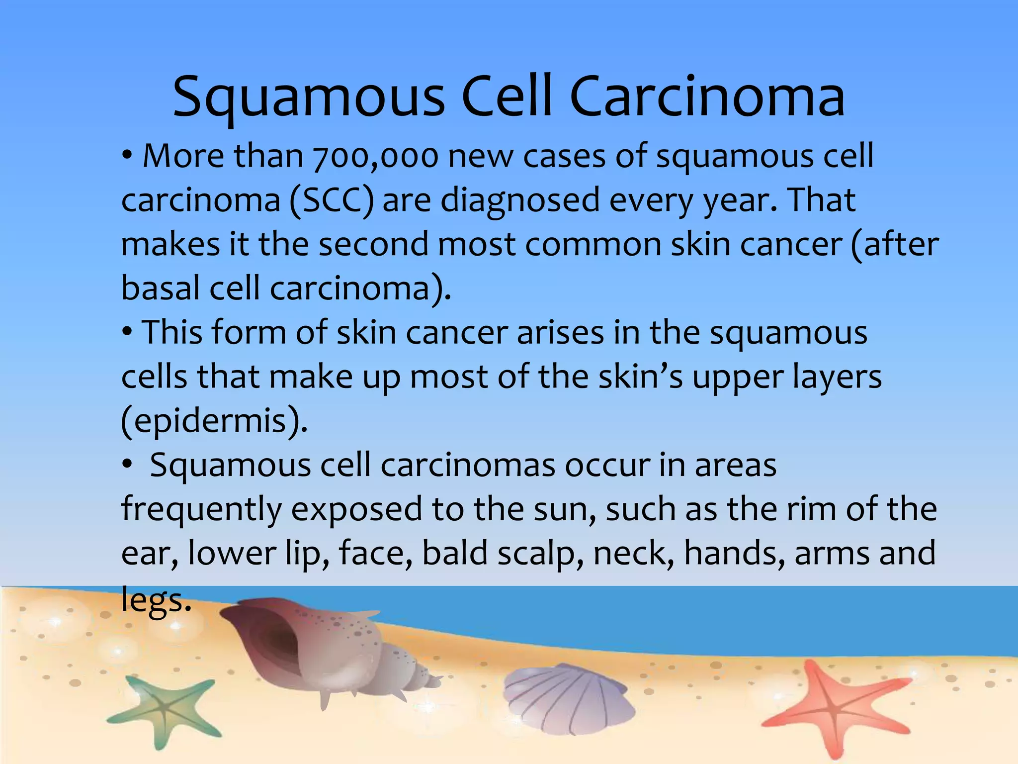Basal CellA Pink Growth with a slightly elevated rolled border and a crusted indentation in the center. As the growth slowly enlarges, tiny blood vessels may develop on the surface.